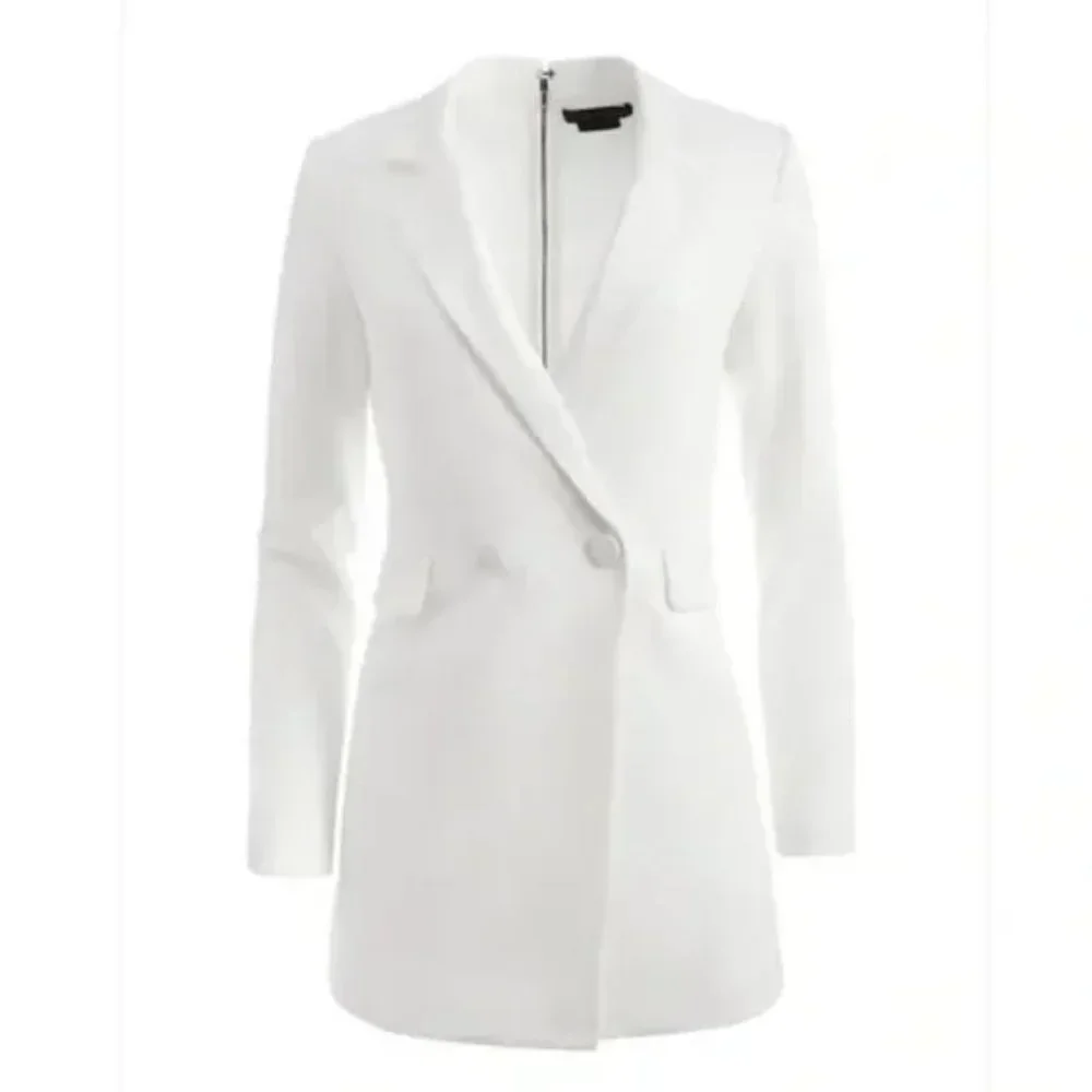 NWT Alice + Olivia Kyrie White Tuxedo Skort Romper - Size 2 - Picture 7 of 13